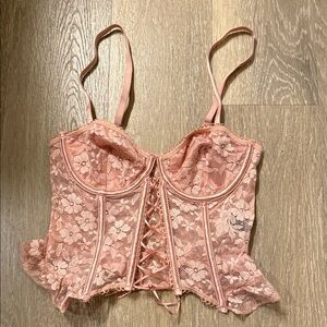 Pink Lace Corset Top